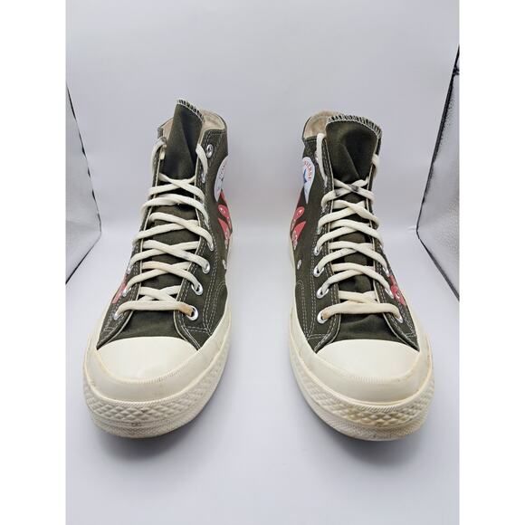 Converse Chuck Taylor All Star 70 Hi Comme des Garçons PLAY Multi-Heart Green - Picture 3 of 9